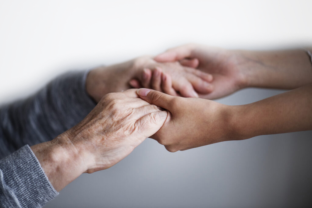 Closeup of a support hands
